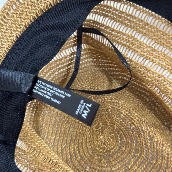 Torrid Brown & Black Fedora Panama Sun Hat Size M/L - Picture 4 of 4